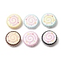 Printed Opaque Acrylic Beads, Swirl Cake