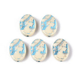 Окрашенные непрозрачные акриловые бусины, овальные