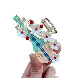Alloy Claw Hair Clips, with Enamel, Pipa