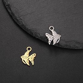 Stainless Steel Pendants, Laser Cut, Fish Charm