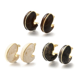 Латунные серьги-гвоздики в форме буквы С, cmолой