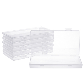 Polypropylene(PP) Storage Boxes, with Hinged Lid, for Pencils, Pens, Drill Bits, Office Supplies, Rectangle