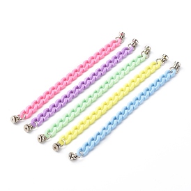 Opaque Acrylic Curb Chain Phone Case Chain, with Brass Screw nut and Iron Screws, for DIY Phone Case Decoration