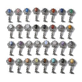 Подвески из латуни с драгоценными камнями в виде ангела, с целью перехода в кольце, античное серебро