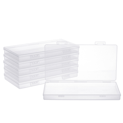 Polypropylene(PP) Storage Boxes, with Hinged Lid, for Pencils, Pens, Drill Bits, Office Supplies, Rectangle