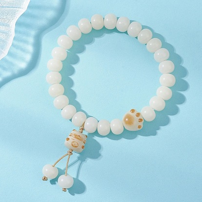 Браслеты с подвесками из натурального корня бодхи, эластичные браслеты для женщин, круглая и кошачья форма