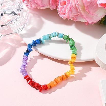 Браслеты из натуральных пресноводных ракушек, окрашенных чакрой, для мужчин и женщин, самородки