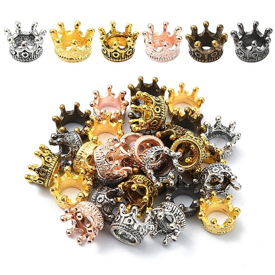 30 шт 6 цвета бусины из сплава тибетского стиля, корона