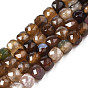 Natural Agate Beads Strands, Faceted, Dyed, Faceted, Cube