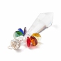 8Pcs Glass Pendants, with Electroplate Glass Bead and Copper Jewelry Wire, Bullet