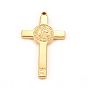304 Stainless Steel Pendants, Cross with  Saint Benedict Medal