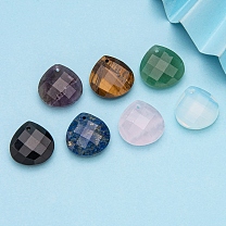 Natural Gemstone Pendants, Teadrop with Hole