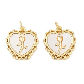 Подвески из латуни с натуральными белыми ракушками, подвески в виде цветка розы, с прыжковых колец, без кадмия и без свинца, долговечный, стойки покрытие