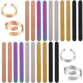 20шт. заготовок из нержавеющей стали, плоские полоски для колец, для изготовления ювелирных изделий своими руками