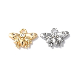 Brass Micro Pave Cubic Zirconia Charms, Insect Charms