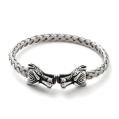 Мужские браслеты-манжеты viking 304 с открытыми манжетами из нержавеющей стали, дракон