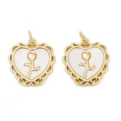 Подвески из латуни с натуральными белыми ракушками, подвески в виде цветка розы, с прыжковых колец, без кадмия и без свинца, долговечный, стойки покрытие