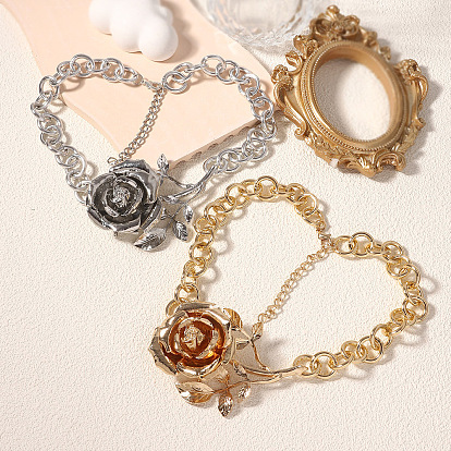 Ожерелья из сплава 3d с подвеской в виде цветка розы для женщин