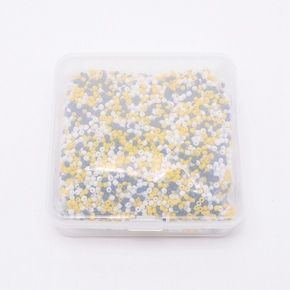 6500 pcs 300 g 3 colores cuentas de semillas de vidrio, colores opacos semilla, pequeñas cuentas artesanales para hacer joyas de bricolaje, rondo