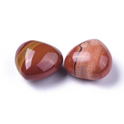 Natural Red Jasper Heart Love Stone, Pocket Palm Stone for Reiki Balancing