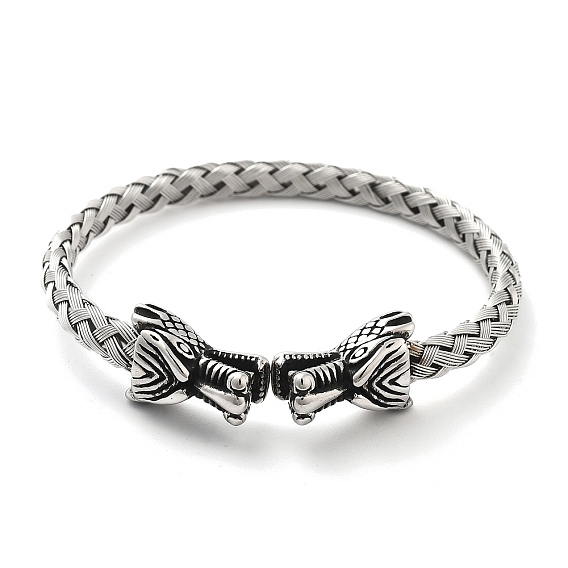 Мужские браслеты-манжеты viking 304 с открытыми манжетами из нержавеющей стали, дракон