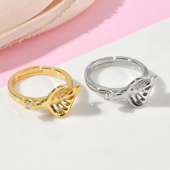 Регулируемые кольца для пальцев с микропаве из кубического циркония из латуни, лист, стойки покрытие, без кадмия и без свинца, долговечный