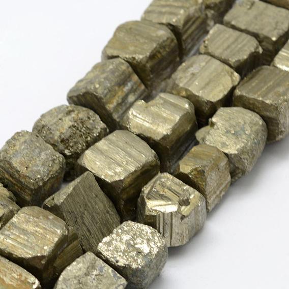 Natural Pyrite Beads Strands, Nuggets