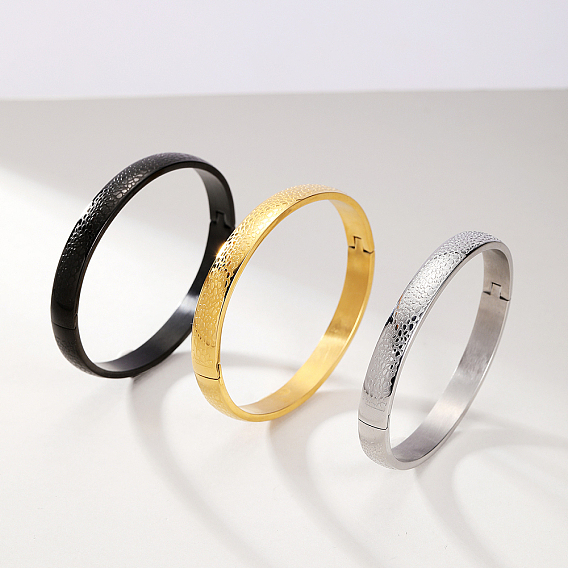 Стильные 201 браслеты из нержавеющей стали с шарнирным креплением, Браслеты из искусственной змеиной кожи для мужчин и женщин