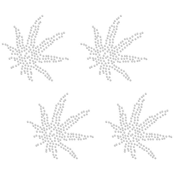 Glitter Hotfix Rhinestone(Hot Melt Adhesive On The Back), Costume Accessories, Leaf