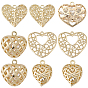 10шт 5 стили латунные филигранные подвески, сердце
