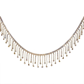 1 Yard Brass Rhinestone Cup Chains, Tassel Chains, Great for Door Curtain, Wedding Decoration DIY Material, Heart and Round