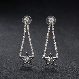 Boho Tassel Earrings with Pentagram Charm for Women's Fashion Jewelry
