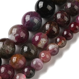 Натуральный турмалин бисер нитей, круглые