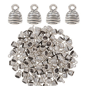 100шт. наконечники шнура из сплава в тибетском стиле, Торцевые крышки