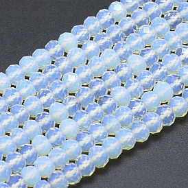 Perles opalite brins, facette, rondelle