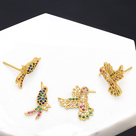 Colorful Bird Stud Earrings for Women, Fashionable and Cute Jewelry