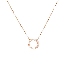 Ожерелья с подвеской в виде кольца с кубическим цирконием, 925 ожерелье стерлингового серебра