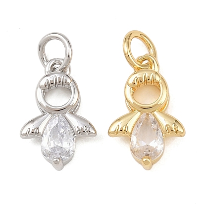 Латунные микро проложить кубического циркония подвески, ангельские прелести, без кадмия и без свинца, стойки покрытие, долговечный, с целью перехода в кольце