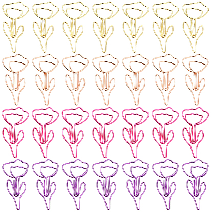 60шт 4цвета железные скрепки для бумаги, клипсы для закладок, Офисные и школьные принадлежности