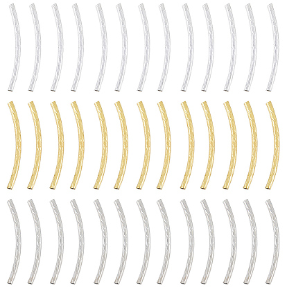 300 шт. 3 цвета латунных трубчатых бусин, изогнутая трубка