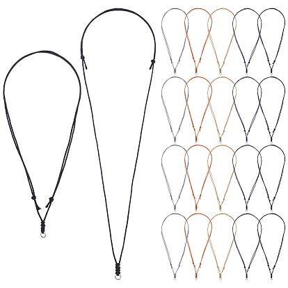 40 шт. 5 цвета регулируемые вощеные хлопковые шнуры для изготовления ожерелий, с 304 кольцами из нержавеющей стали, цвет нержавеющей стали