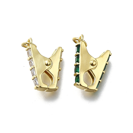 Латунные микро проложить кубического циркония подвески, зажим, долговечный, без свинца и без кадмия, реальный 18 k позолоченный, стойки покрытие, с целью перехода в кольце