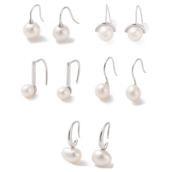 Женские серьги с подвесками из натурального жемчуга, с булавками стерлингового серебра