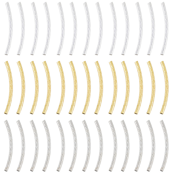 300 шт. 3 цвета латунных трубчатых бусин, изогнутая трубка