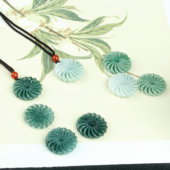 Ожерелья с подвеской из полого цветка из натурального нефрита