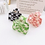 Tartan Pattern Cellulose Acetate(Resin) Hair Claw Clips, Non Slip Jaw Clamps for Girl Women