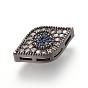 Brass Micro Pave Cubic Zirconia Pendants, Multi-strand Links, Eye