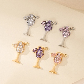 Микро проложить кубического циркония подвески, стеклянные прелести