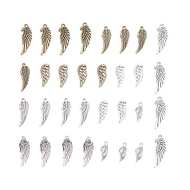 32Pcs 8 Style Tibetan Style Pendants, Wing