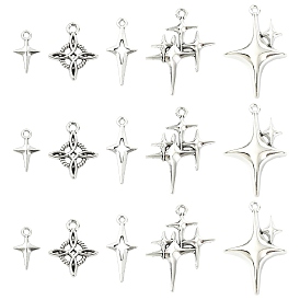 100 шт. 5 стили полые подвески из сплава в тибетском стиле, звезда